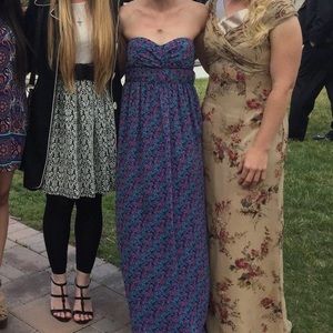 🎉 SALE - BCBG blue strapless floral maxi