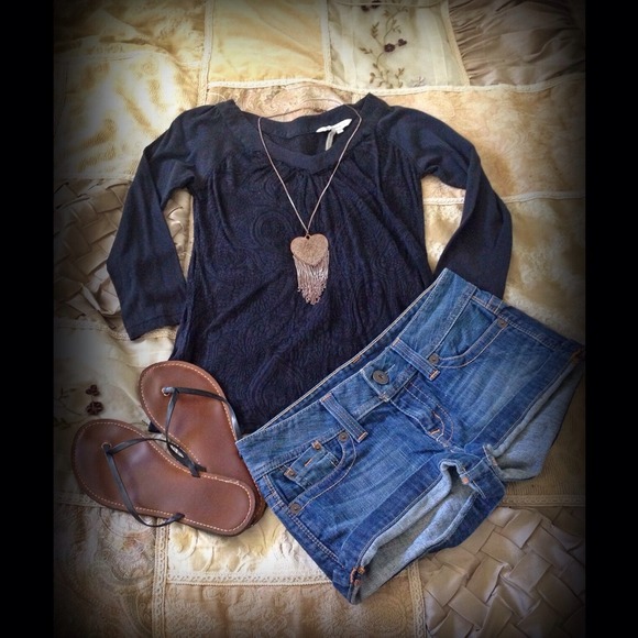 BCBG Sheer Black Shirt