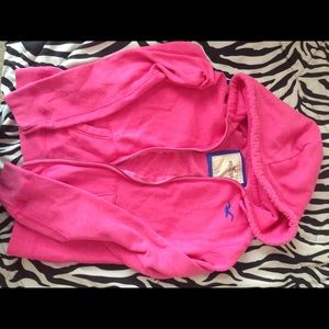 Pink with blue bird hollister zip up