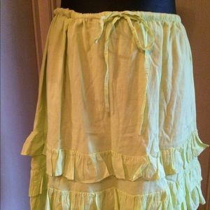 J. Crew | Skirts | J Crew Bright Kiwi Drawstring Ruffle Skirt | Poshmark