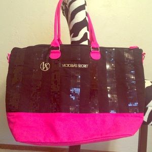 Victoria's Secret sequined color block tote