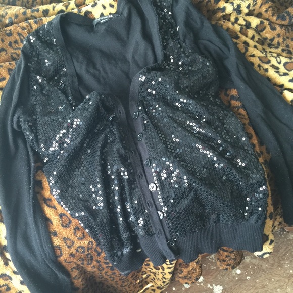 Black sequins cardigan