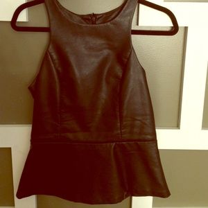 Chic Express leather Peplum Top