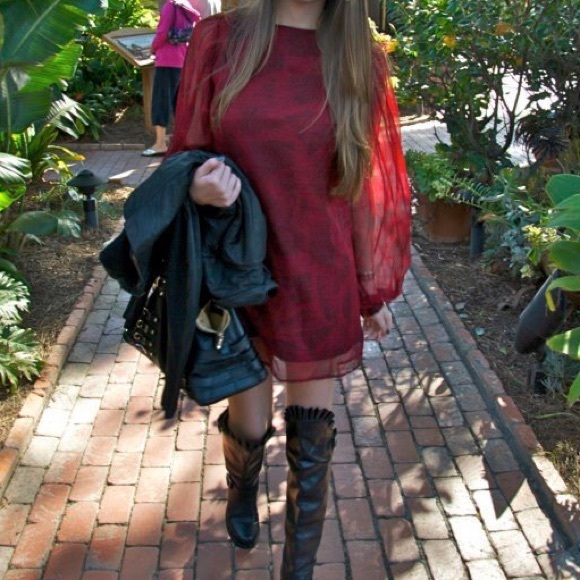 Winter Kate Dresses & Skirts - Winter Kate red chiffon dress S