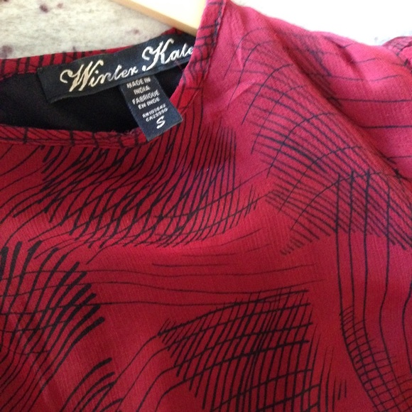Winter Kate red chiffon dress S - Picture 2 of 4