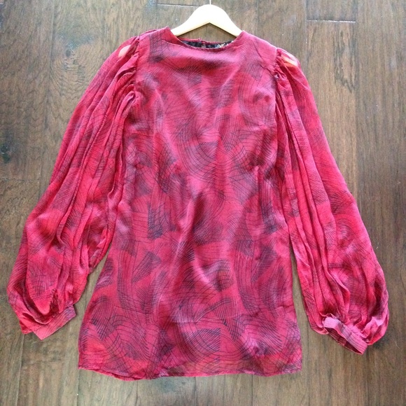 Winter Kate red chiffon dress S - Picture 3 of 4