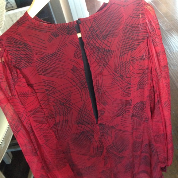 Winter Kate red chiffon dress S - Picture 4 of 4