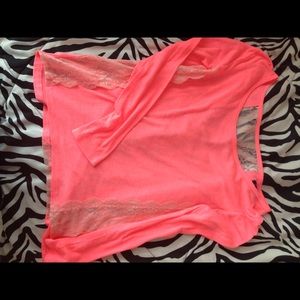 Lacey neon pink American Eagle shirt