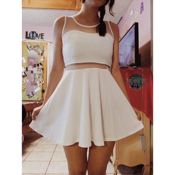 White mesh dress