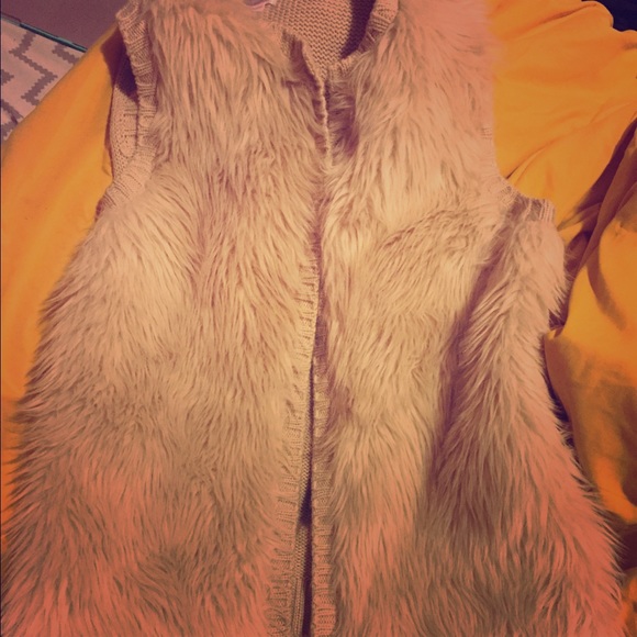 Fur sweater vest