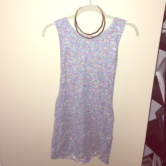 Candie's silver sequin dress