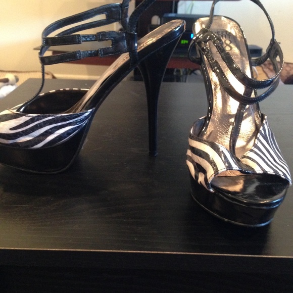 Strappy Zebra Print High Heels