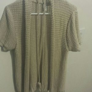 Short sleeve tie waist cardigan