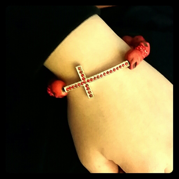 Cross and skull bracelet