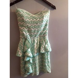 Chevron/ peplum dress