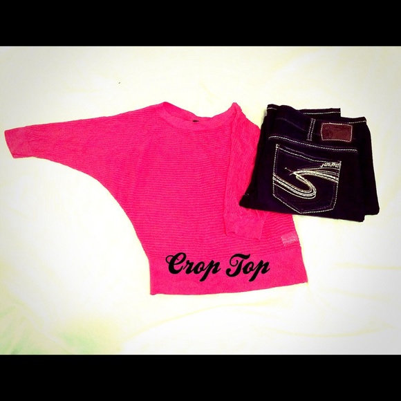 NWOT Hot Pink Crop Top