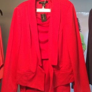 Red Suit w Gold Button Skirt