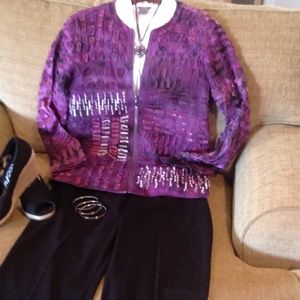 Chicos Purple Jacket Sz O