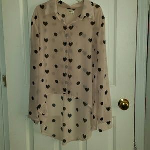 High Low Heart/polka Dot shirt
