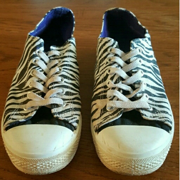 Zebra Print Converse Style Shoes