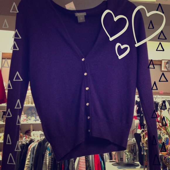 ANN TAYLOR ROYAL PURPLE BUTTON UP