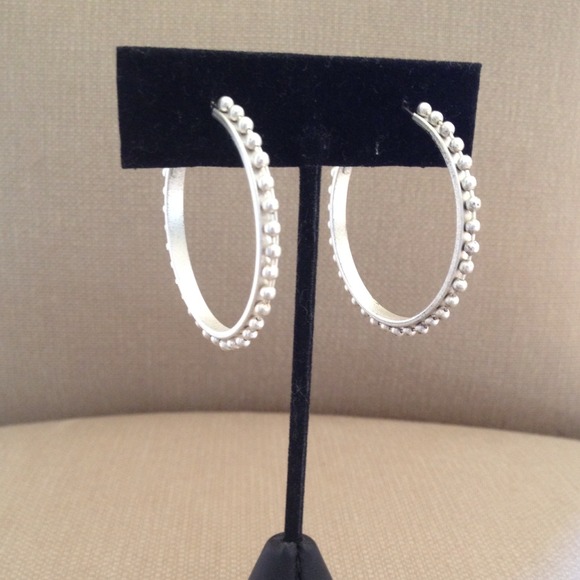 Brushed Silver -Toned Loop Earrings