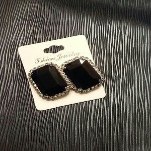 Black stone earrings