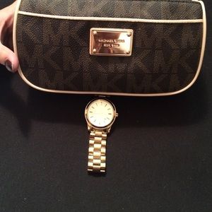 A bundle .. Mk watch and makeup bag together