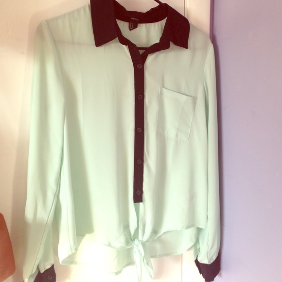 Chiffon mint green top