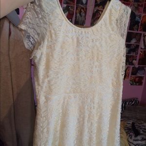 Cream colored lace dress