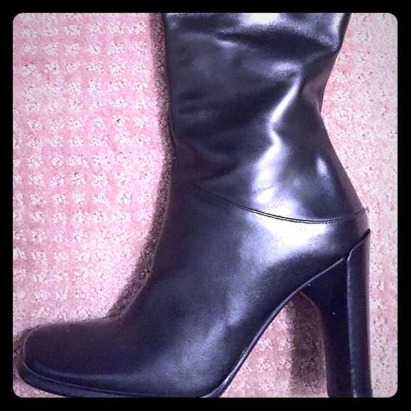 Black leather boots