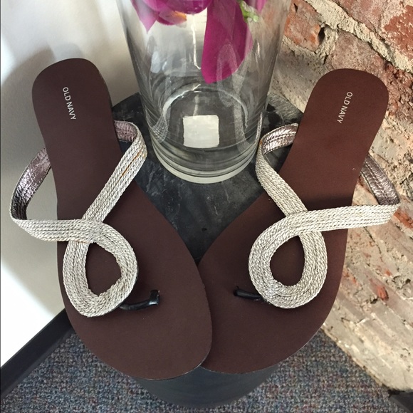 Silver Rope Thong Sandals - Picture 1 of 3