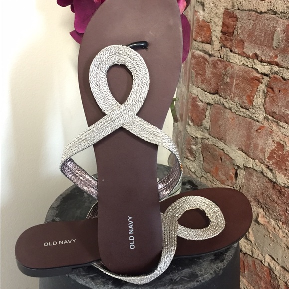 Silver Rope Thong Sandals - Picture 2 of 3