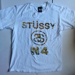 white Stussy Logo Shirt (Men's)