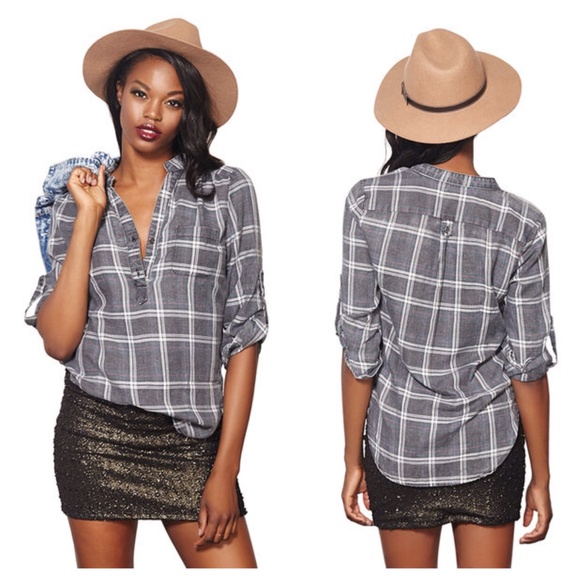 PLAID FLANNEL POPOVER SHIRT