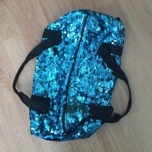 Teal Sequined Duffel Bag