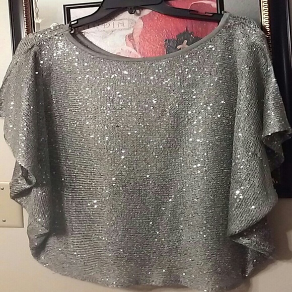 Silver sequin sweater