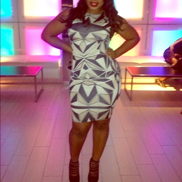 Tan and black Pattern dress