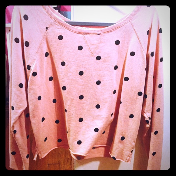 pink and black polkadot pullover!