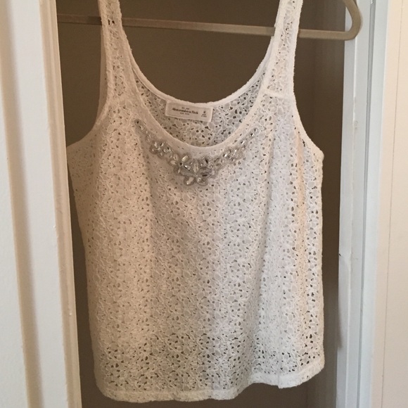 Abercrombie & Fitch white lace tank top