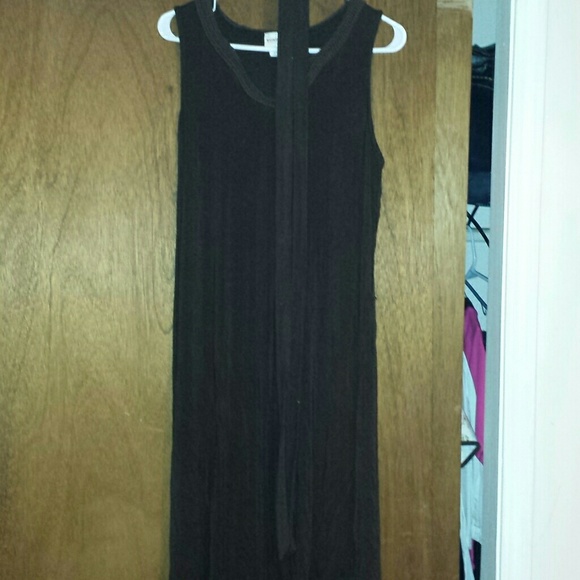 Brown cotton  dress with tie great for sundress