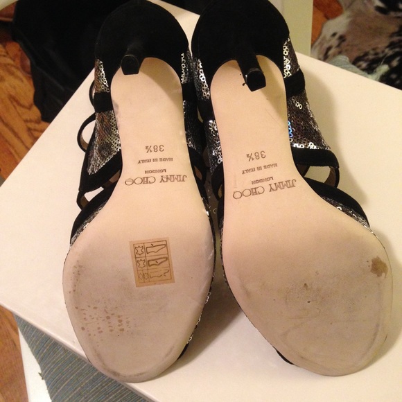 NEW in BOX Jimmy Choo suede sequin ankle strap 8 - Picture 2 of 6