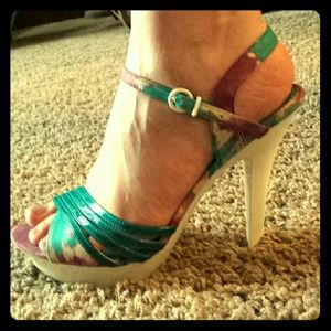 Purple blue high heels