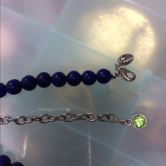 Lia Sophia floral blue statement necklace - Picture 3 of 4