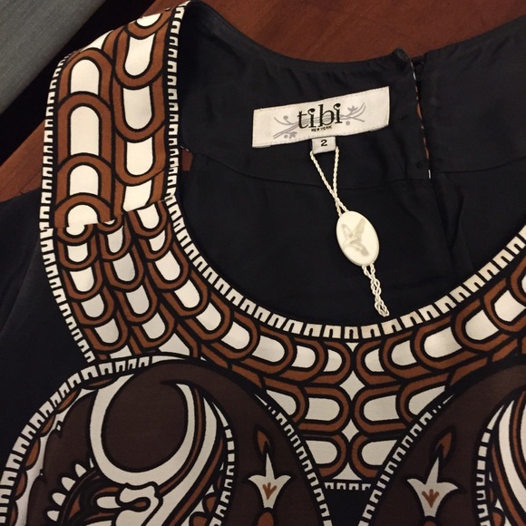 BUNDLED HP🎉[tibi] brown patterned silk tank - Picture 3 of 4