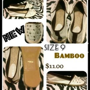 Brand new bamboo size 9 shoes silver stud toes