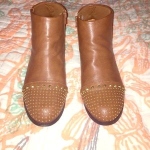 Gold studded ankle boots