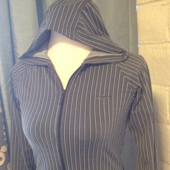 Grey Pinstriped Hoodie - Picture 2 of 4