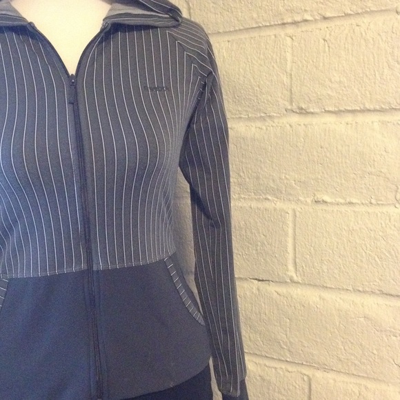 Grey Pinstriped Hoodie - Picture 3 of 4