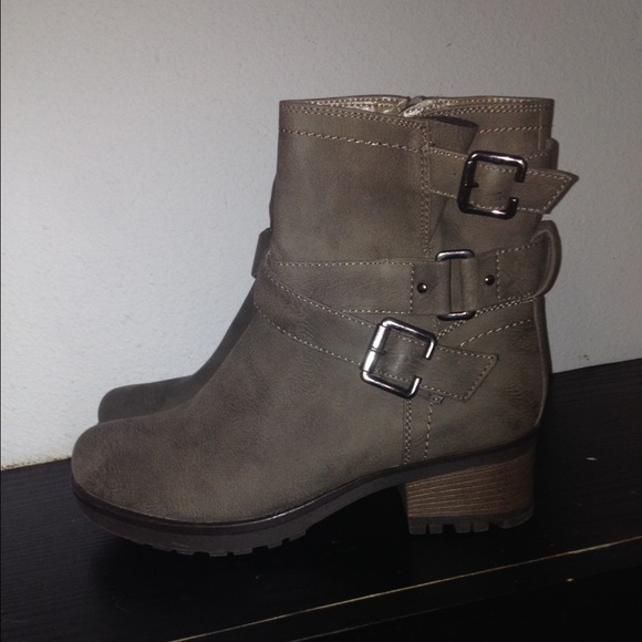 Grey Suede mid calf boots